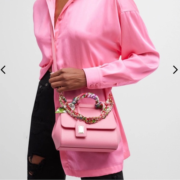 ❌SOLD OUT❌Dolce & Gabbana Pink Floral Sicily Top Handle Bag - Picture 12 of 13